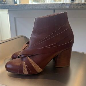Maison Martin Margiela Brown leather ankle  Heeled Boots